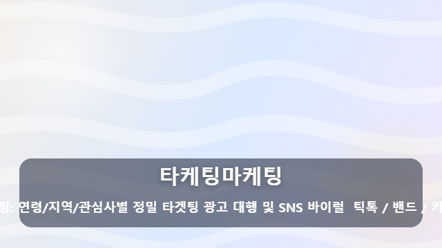 타케팅마케팅 광고비 낭비가 고민인가요? 매출을 올리는 정밀한 타케팅마케팅 방법 대표 이미지