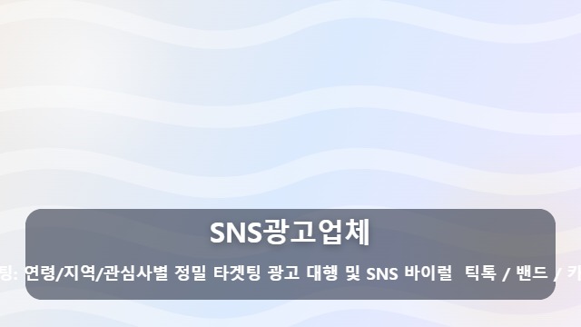 SNS광고업체 비용 대비 효율 낮은 SNS광고업체, 성과를 바꾸는 실행사 선택 기준은? 대표 이미지