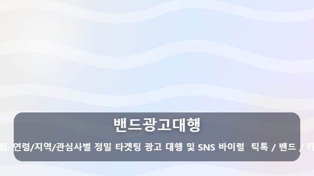 밴드광고대행 실패 없는 밴드광고대행을 위해 꼭 확인해야 할 타겟팅 전략과 주의사항 대표 이미지
