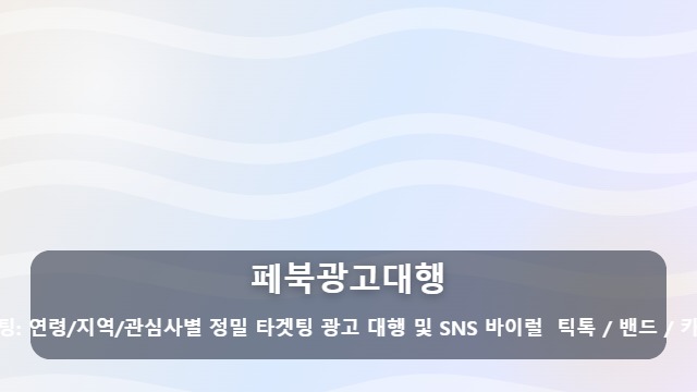 페북광고대행 낭비 없는 페북광고대행, 실질 매출을 끌어올리는 5가지 핵심 선택 기준 대표 이미지